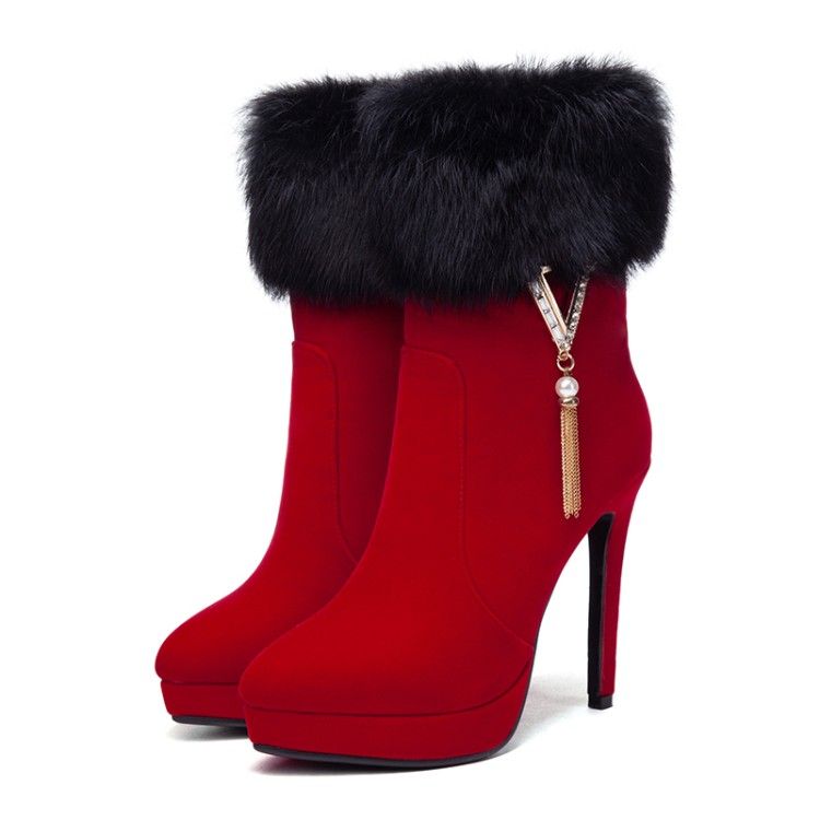 red designer boots