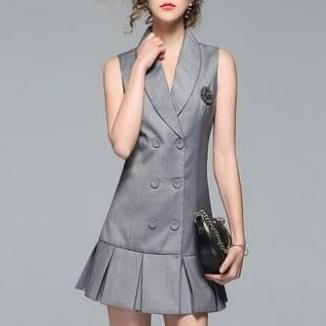 Acquistare Classic Lungo Blazer Gilet Donna Primavera Autunno Gilet  Elegante Ufficio Lady Doppio Petto Giacca Moda Slim Maniche Economico |  Consegna Veloce E Qualità | It.Dhgate