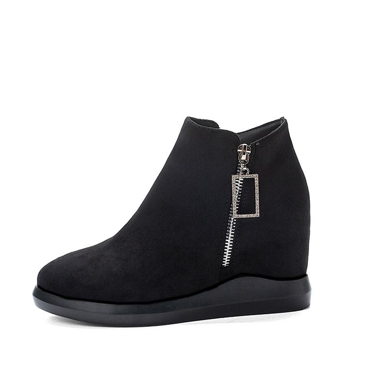 Wedge Boots Women Casual Hidden Platform Boots Woman Fashion Suede