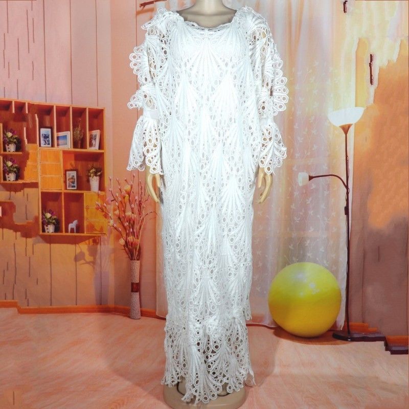 white lace african dress