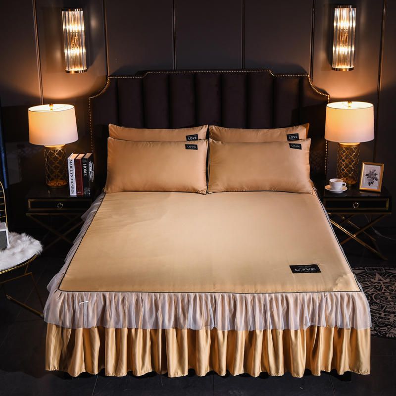 Designer Designed Washed Silk Cool Bed Skirt Solid Color Ice Silk Bed Cover Non Slip Bed Cover Light Luxury Series Dust Ruffles For Queen Beds Daybed Dust Ruffle From Qinba 39 46 Dhgate Com