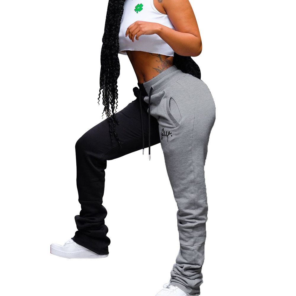 Acquistare S 3XL Due Colori Patchwork Casual Pantaloni Ricamo Lettera A  Vita Alta Tasche Fasciatura Sexy Pantaloni Di Usura Di Sport Pantaloni  Delle Donne Di Fondo Vnk8899 Economico | Consegna Veloce E