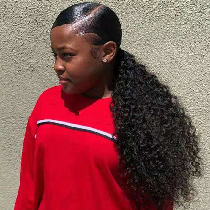 Divas African American Wrap Around Kinky Curly Ponytail Hairpiece
