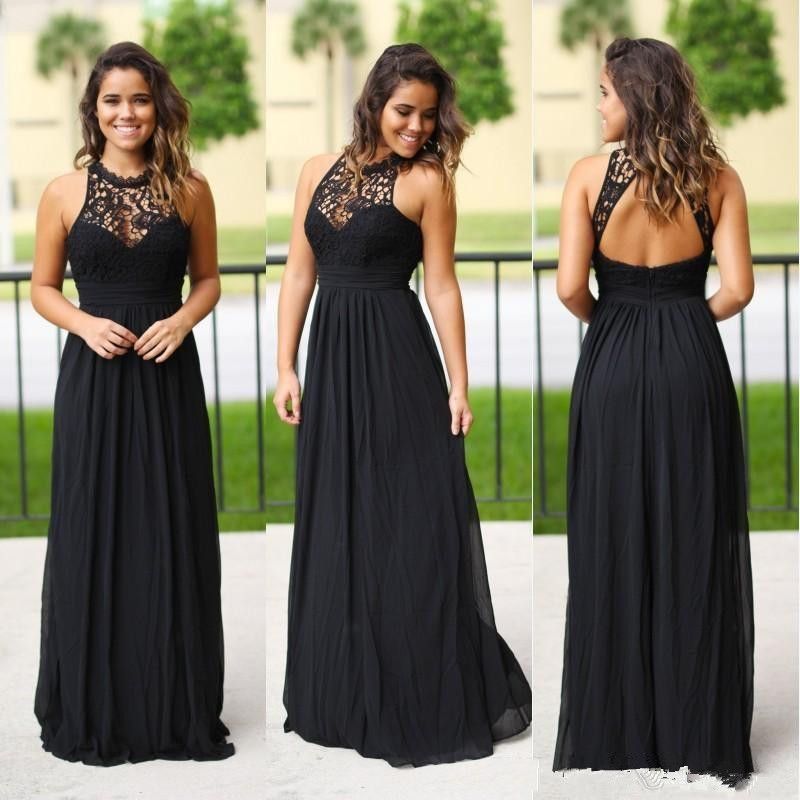 Largo cuello halter de Vestidos para Mujer en color negro | FASHIOLA.es