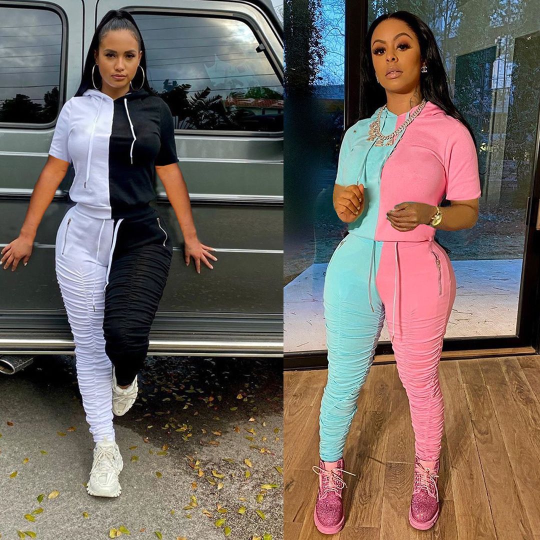 Compra Conjuntos De Mosaico En Color Chándal Para Mujer 2 Pantalones Pieza  Conjunto Sudadera Con Capucha Pantalón Largo Chándales Trajes Barato |  Entrega Rápida Y Calidad | Es.Dhgate