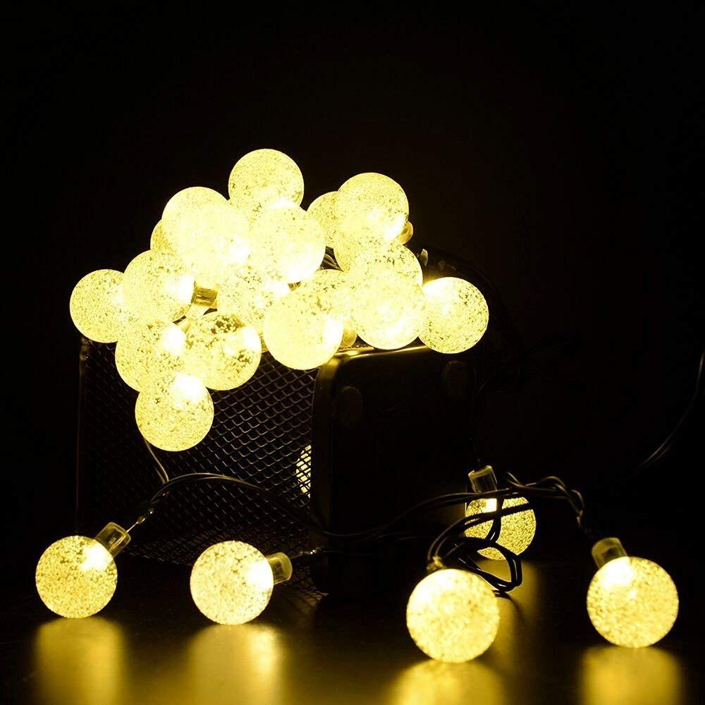 2019 Solar String Lights 30 Crystal Balls Waterproof Outdoor
