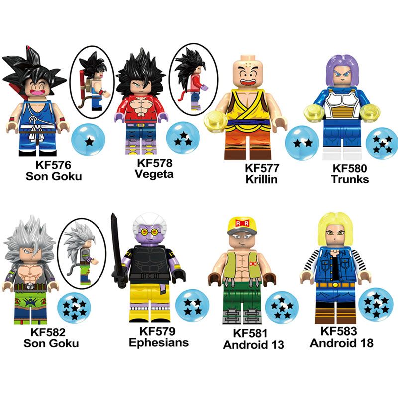 Dragon Ball Z Son Goku Krillin Vegata Ephesians Trunks Android 13 Android  18 Mini Action Figure Toy Building Block Bricks