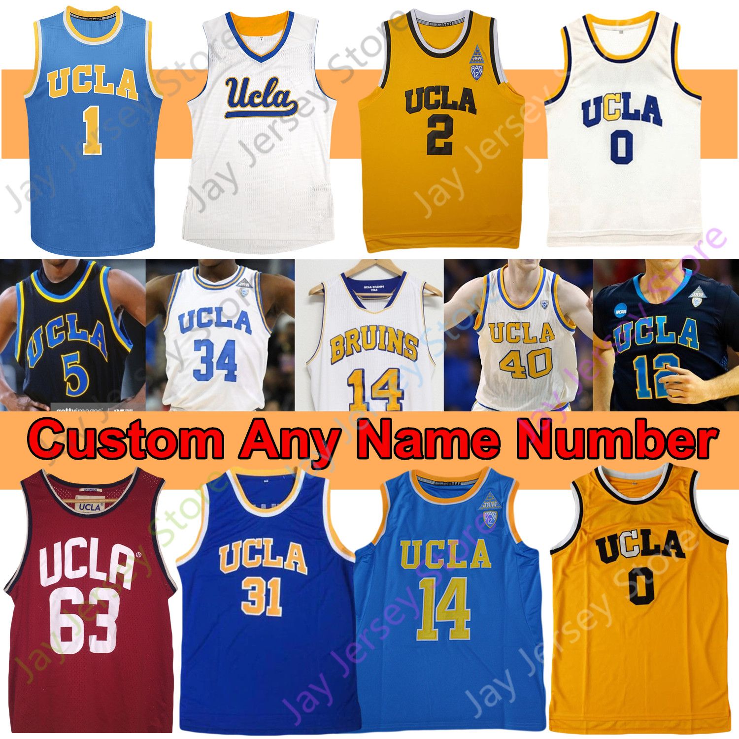 2020 Custom 2020 UCLA Basketball Jersey 