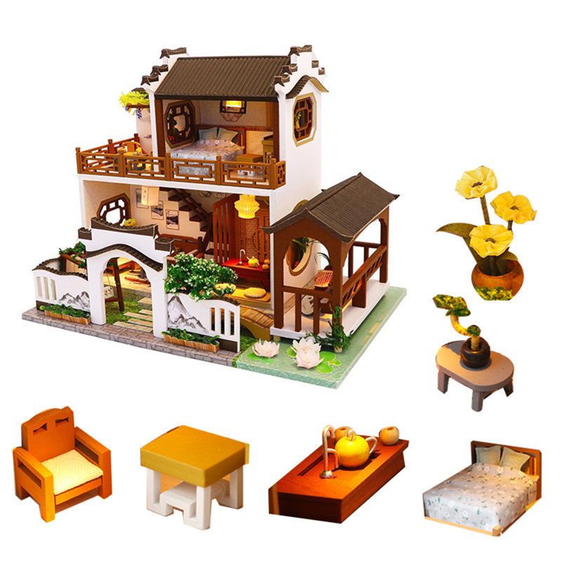 old fashioned wooden doll house