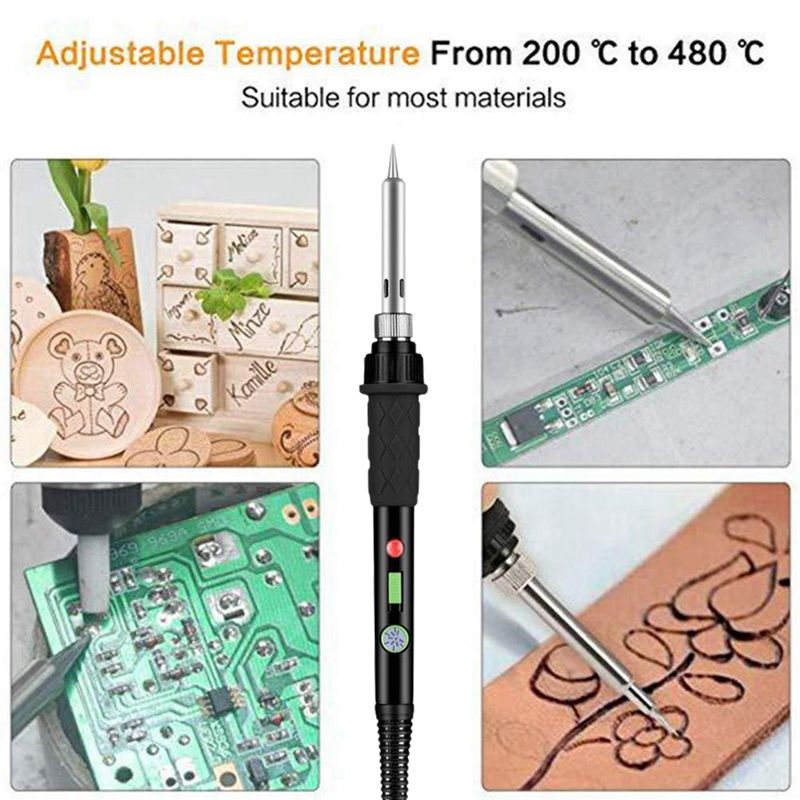 Wood Burning Embossing Solder Pen Carved Set Woodworking Electric Soldering  Iron Carving Pyrography Tools kit