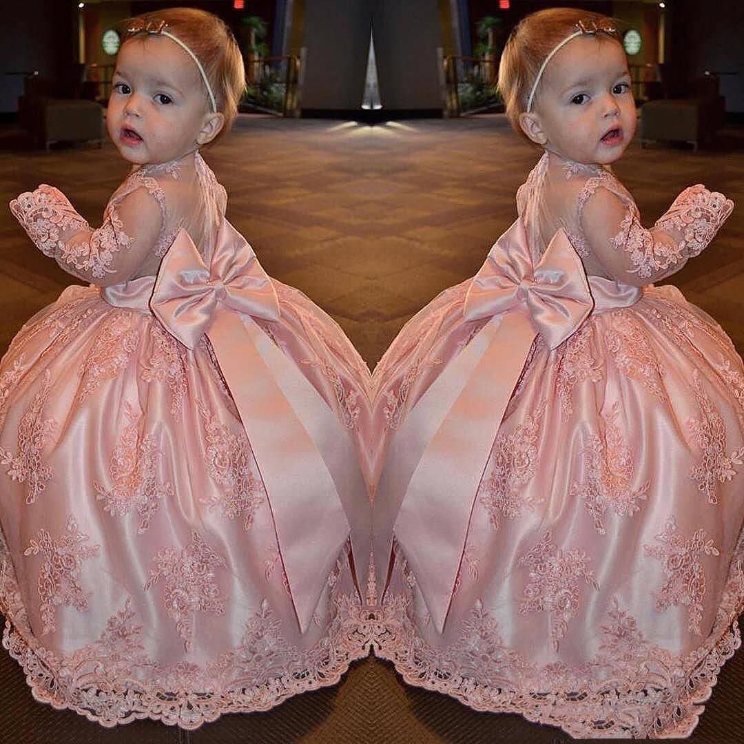 pastel pink flower girl dresses