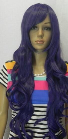 L Long Hair Deep Purple Curly Cosplay Wig Wig Styles Half Wigs For