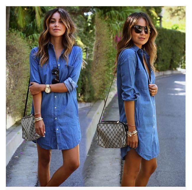 denim shirt outfit women's