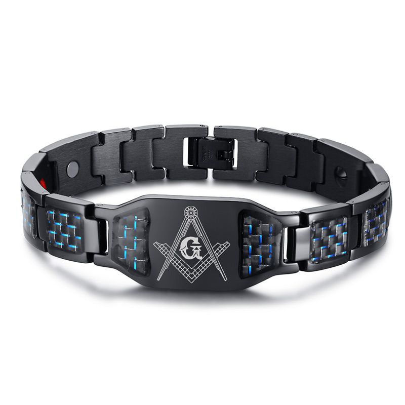 Black with blue inlay