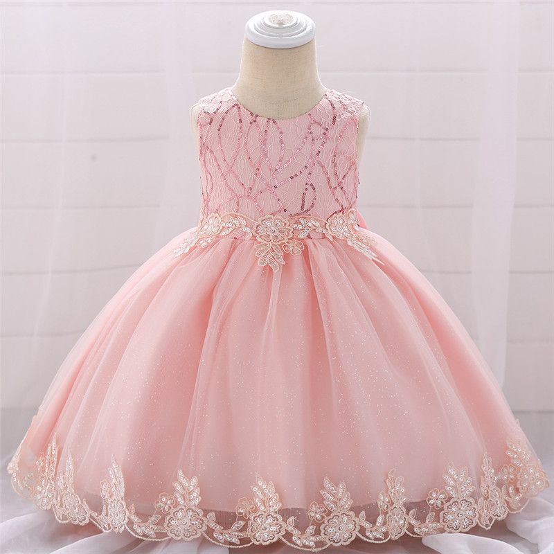 Newborn Baby Girl 1 año de cumpleaños vestido de encaje Newborn Baby Girl 1 año de cumpleaños vestido de encaje