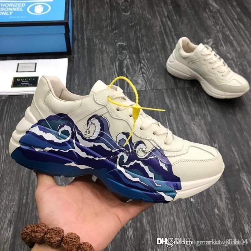 men's rhyton leather sneaker with wave