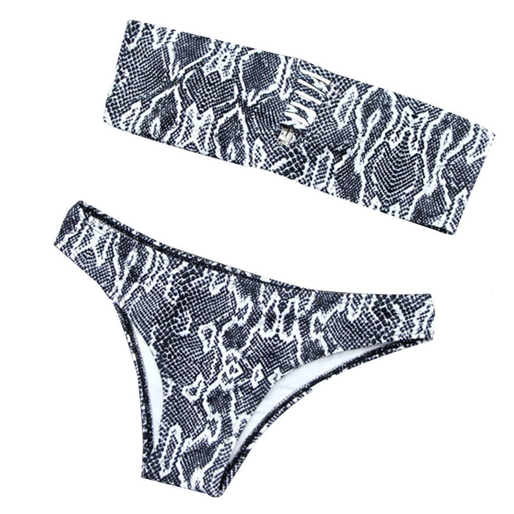 strapless snakeskin bikini