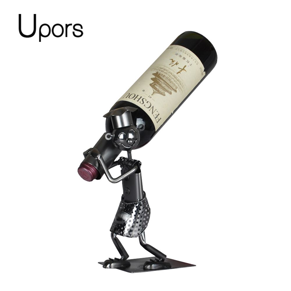 2019 Upors Handmade Wine Rack Metal Decorative Wine Bottle Holder
