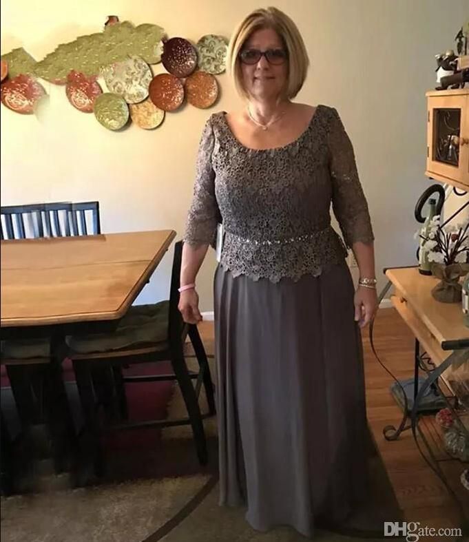 Modest Dark Gray Mother Of Bride Groom 