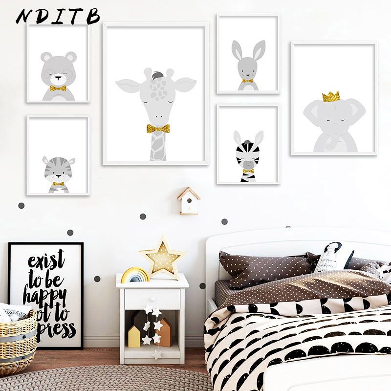 2020 Baby Nursery Wall Art Canvas Poster Print Animal Lion Elephant Painting Nordic Kids Decoration Picture Children Bedroom Decor From Rudelf 20 28 Dhgate Com