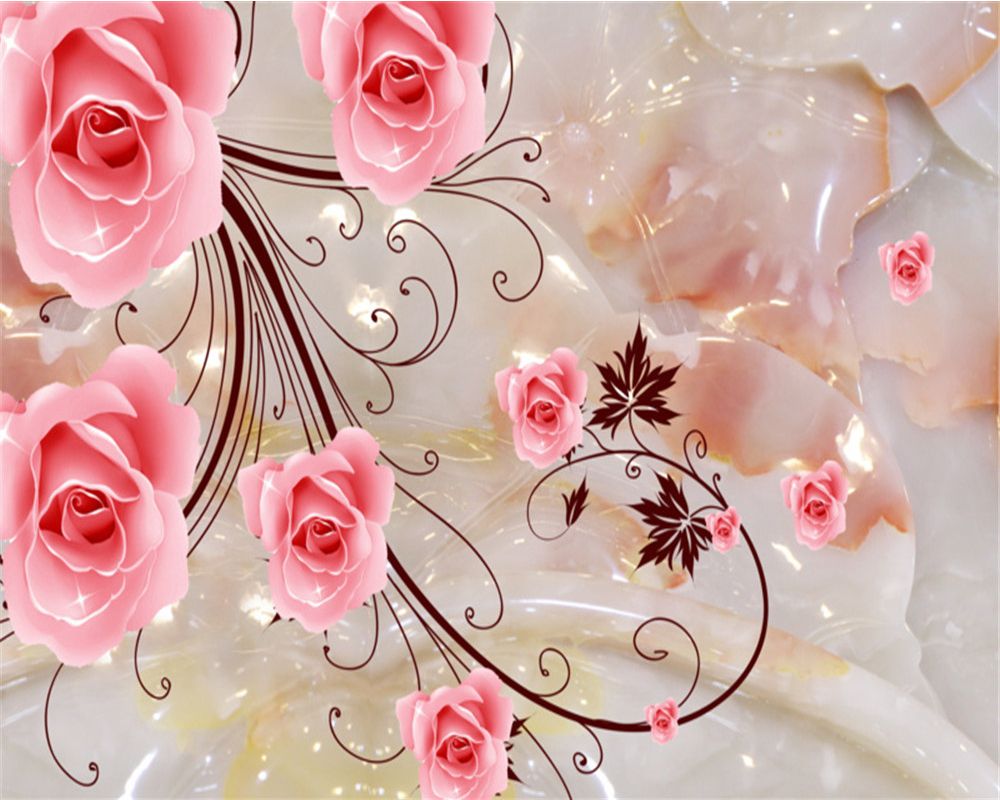 Custom 3d Flower Wallpaper 3d Jade Carving Lotus Leaf Delicate Pink Rose Romance HD Decorative Beautiful Wallpaper Custom 3d Flower Wallpaper 3d Jade Carving Lotus Leaf Delicate Pink Rose Romance HD Decorative Beautiful Wallpaper