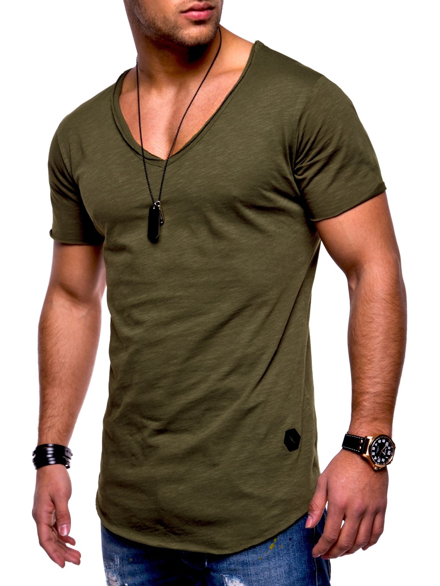 Designer Mens T Summer Casual Tops Mens Short Sleeve TShirts V Neck Casual Mens Cotton T Shirt Slim Fit T From Fashionclothing2019, $22.68 | DHgate.Com