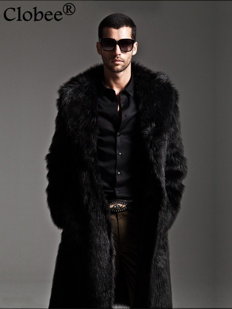 Chaqueta Cuero Hombre 2020 Winter Men Faux Fur Coat Black Long Winter Warm Fur Coats Turn Down Collar Trends From Vikey08, $88.06 | DHgate.Com