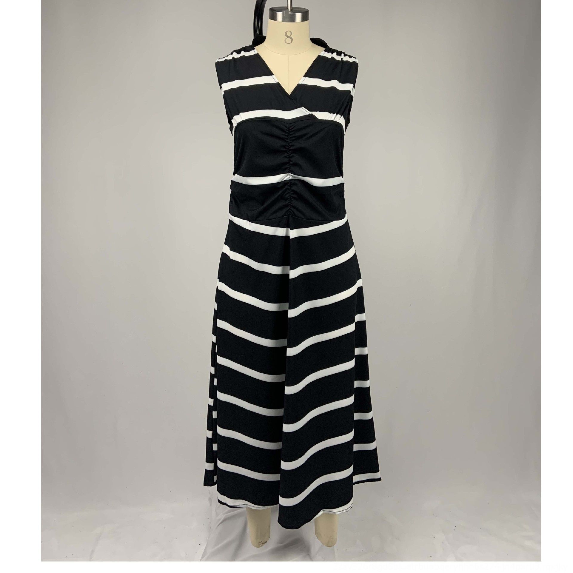 printed high waist and large swing evening dress