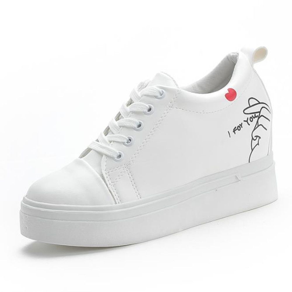 womens white platform trainers
