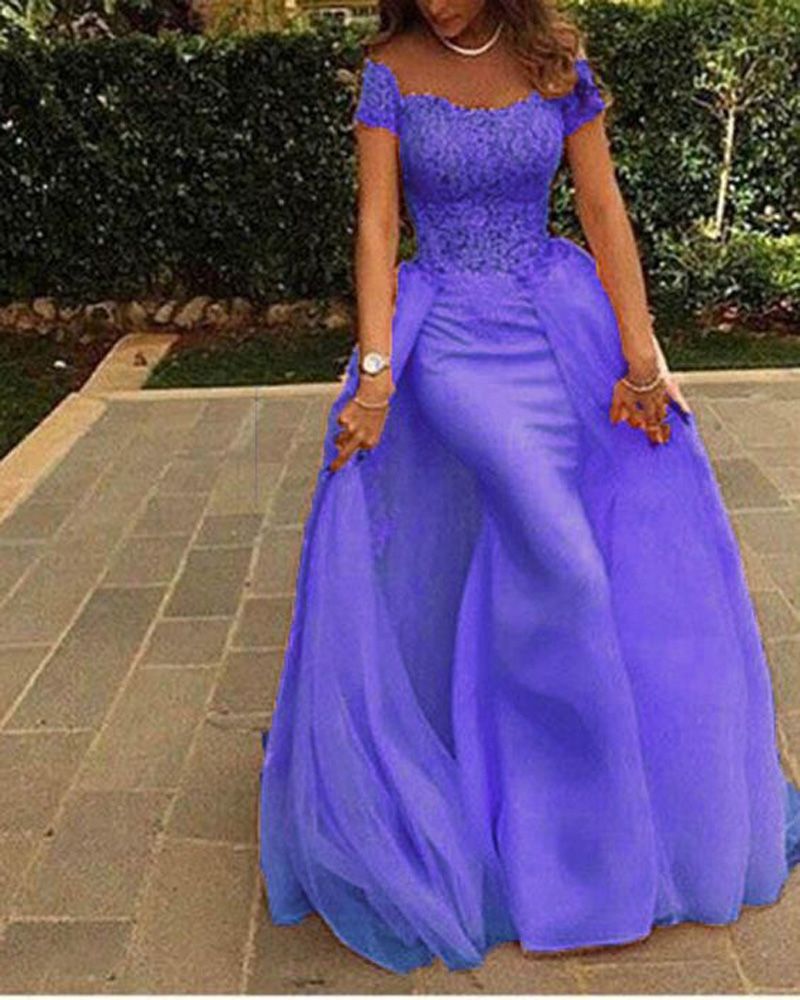 short prom dress with long overlay