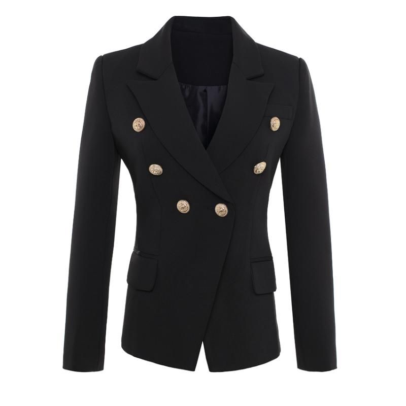 Haute Qualité Neuf Mode 2017 Boutons d'or Femme Blazer à double boutonnage Blazer à double boutonnage Taille S-XXL