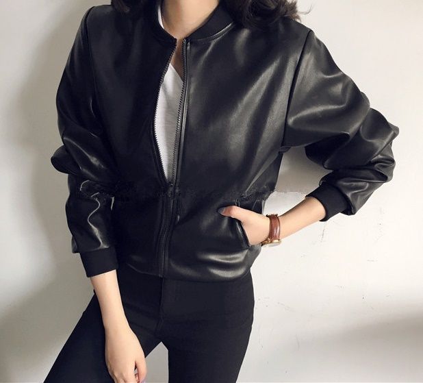 jaqueta bomber feminina preta