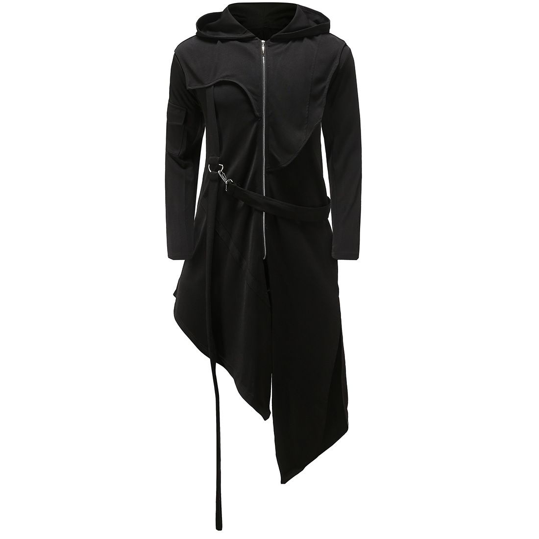 Hooded black trench coat Clearance