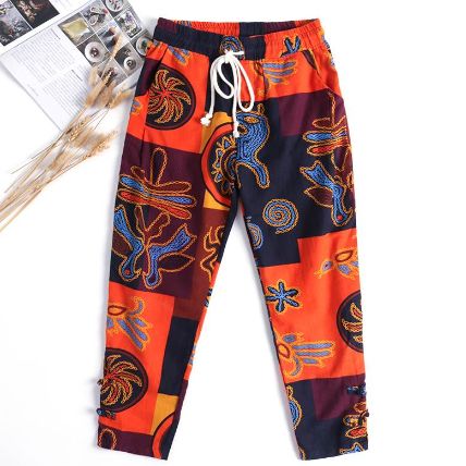 Satin Al Etnik Cicek Baskili Erkek Pantolon Gunluk Genis Bacaklar Pantolon Casual Spor Baghee Pamuk Streetwear Harem Pantolon Kosucular Tl152 52 Dhgate Comda