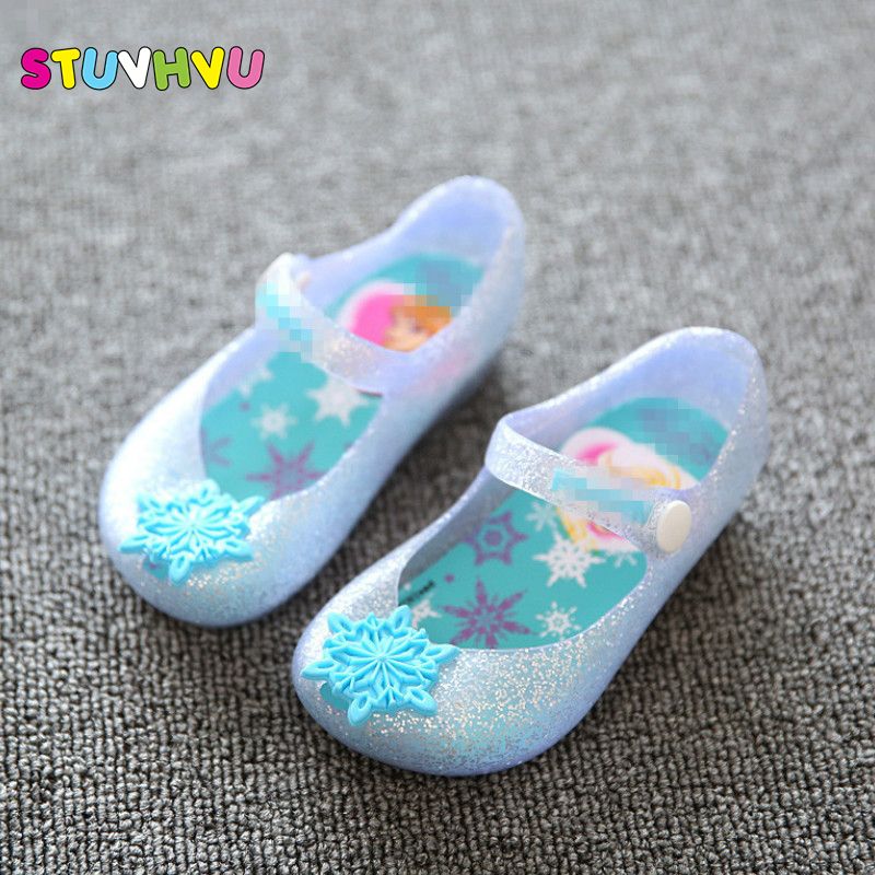 Kids Baby Girls Summer Crystal Sandals PVC Transparent Jelly Princess Shoes