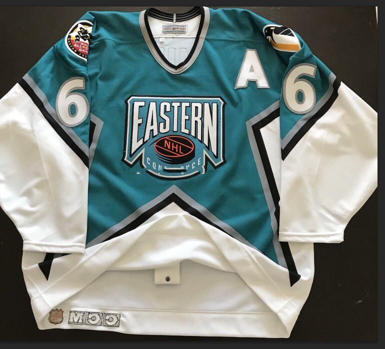 2021 Cheap Custom CCM 1996 All Star Jersey Mario Lemieux Fight Strap