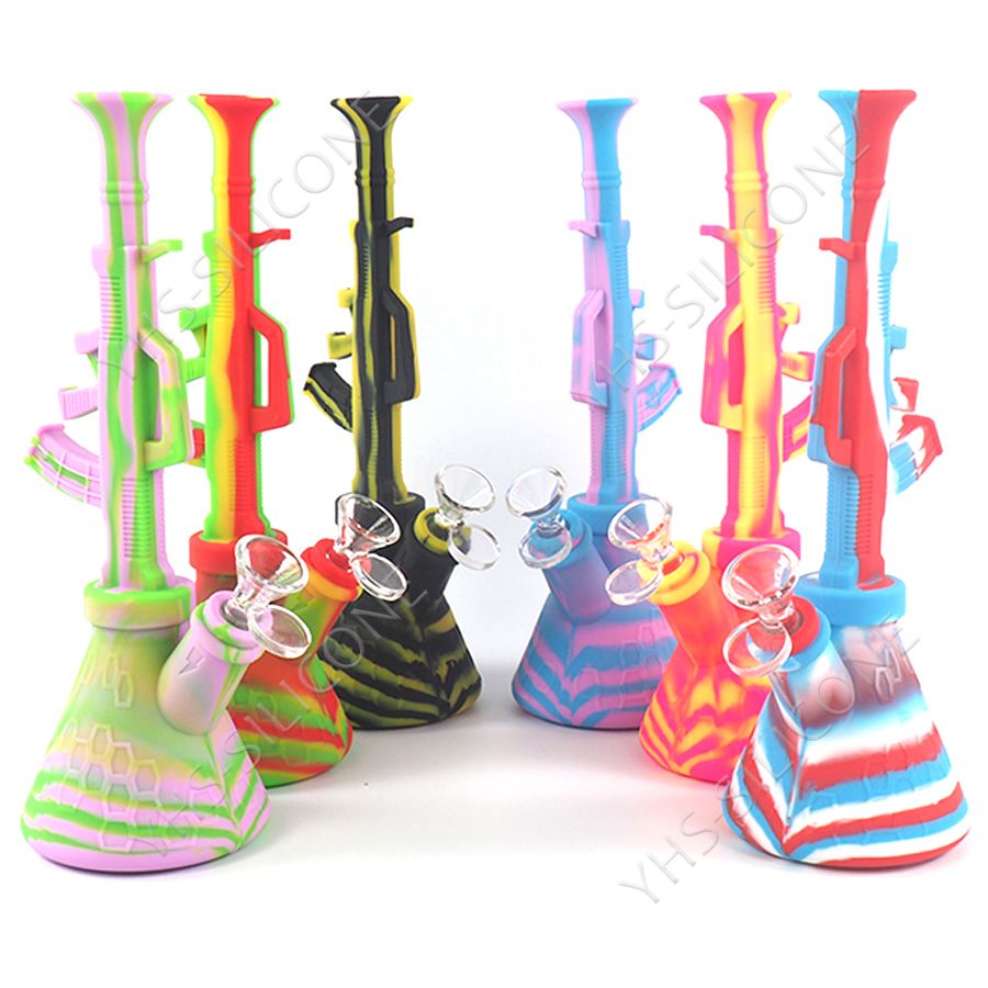2020 10.6 Ak47 Hookah Shisha Hookah Unbreakable Silicone Smoking Water