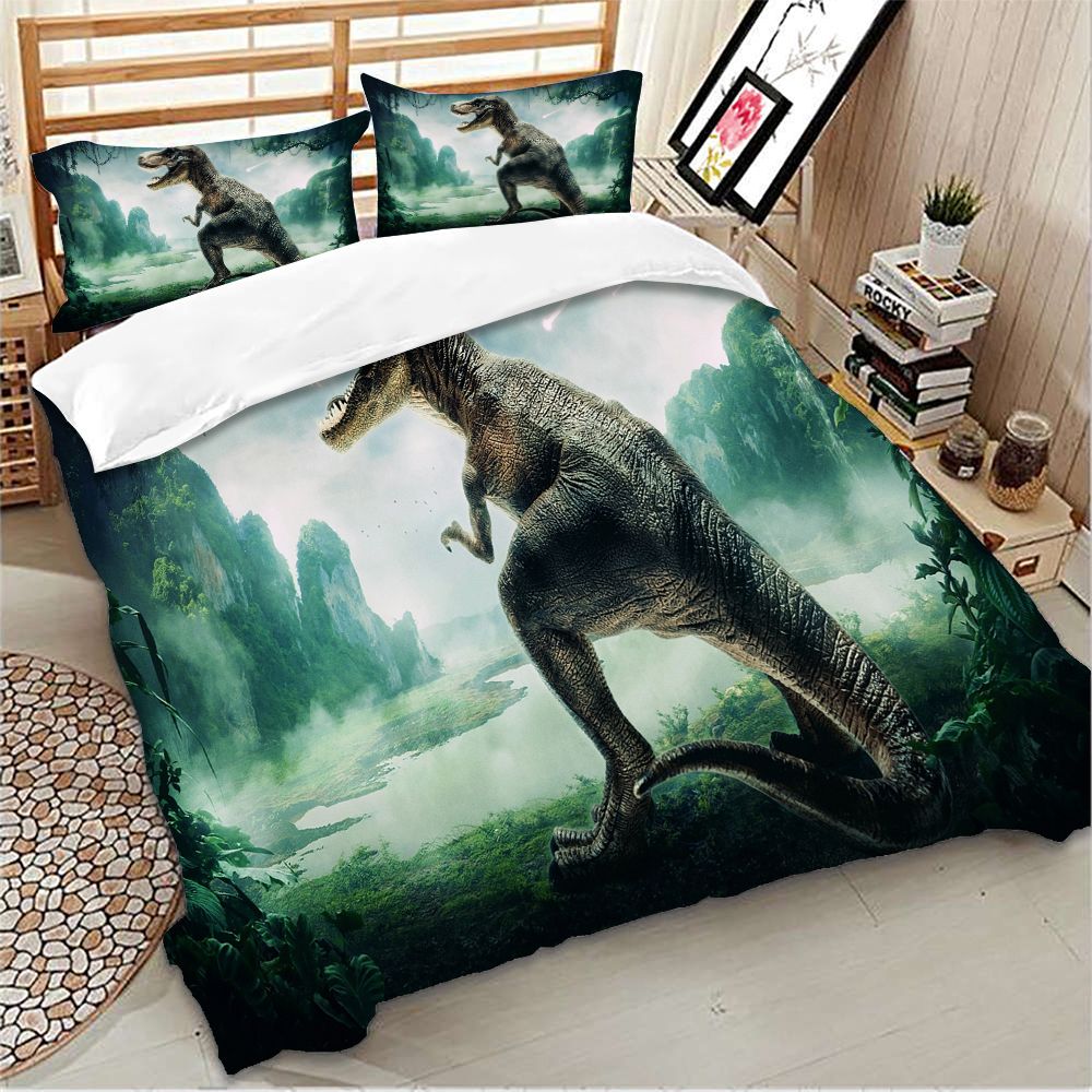 Prehistoric Dinosaur Bedding Set Single Double King Size For Adult