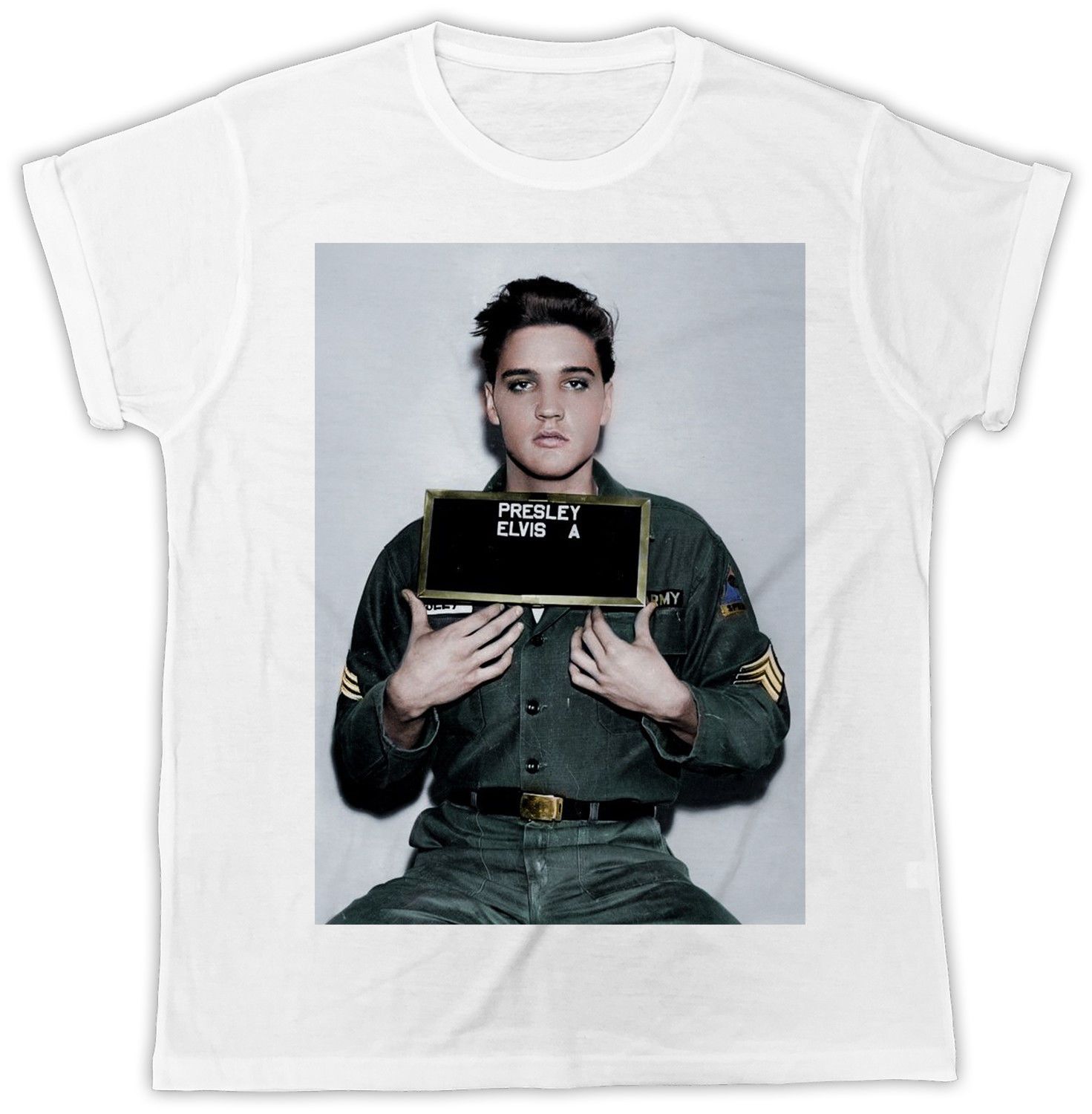 Elvis Presley Mugshot T-Shirt Mens Womens Unisex Top Tee Gift Present Celebrity