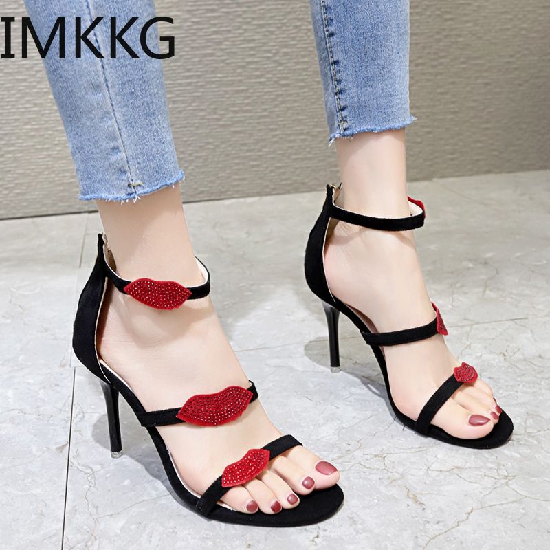 ladies black sandals