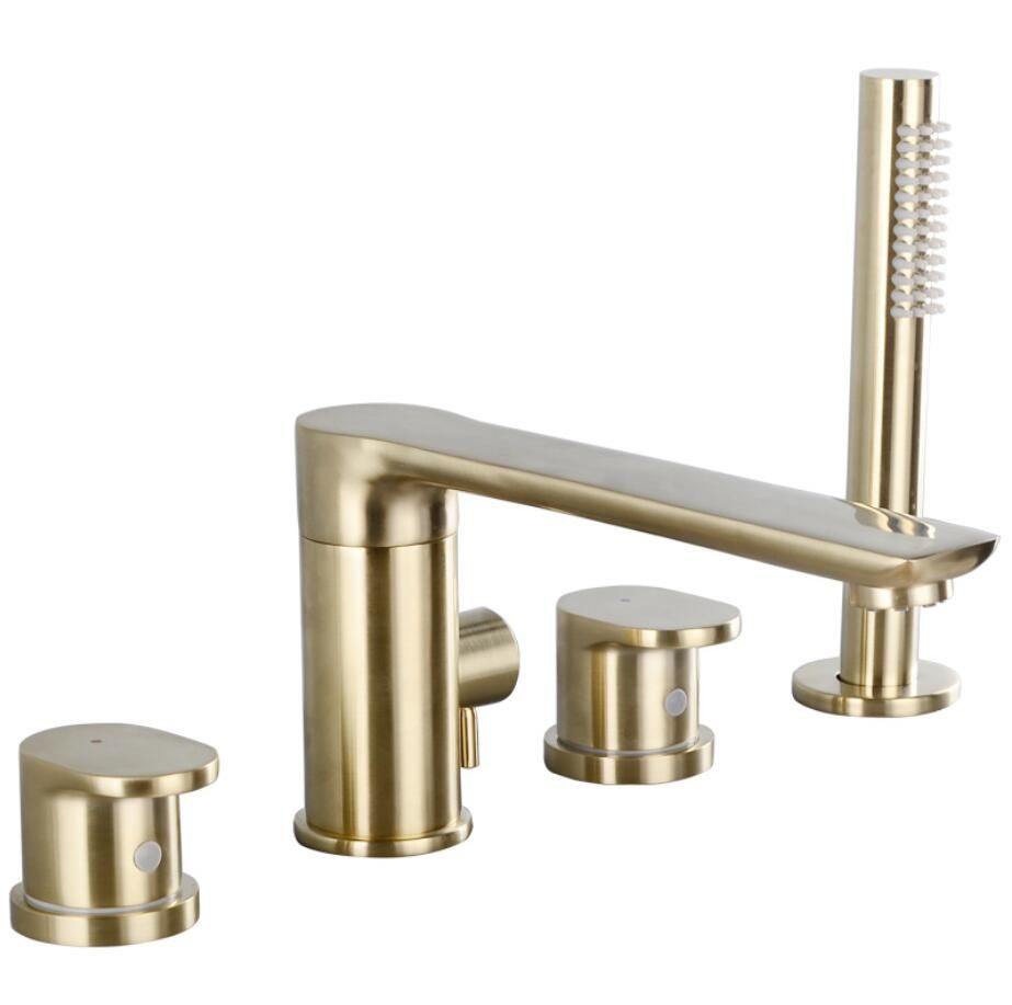 2020 Gold Plate Brass Bathroom Tub Faucet Europe Style Dual