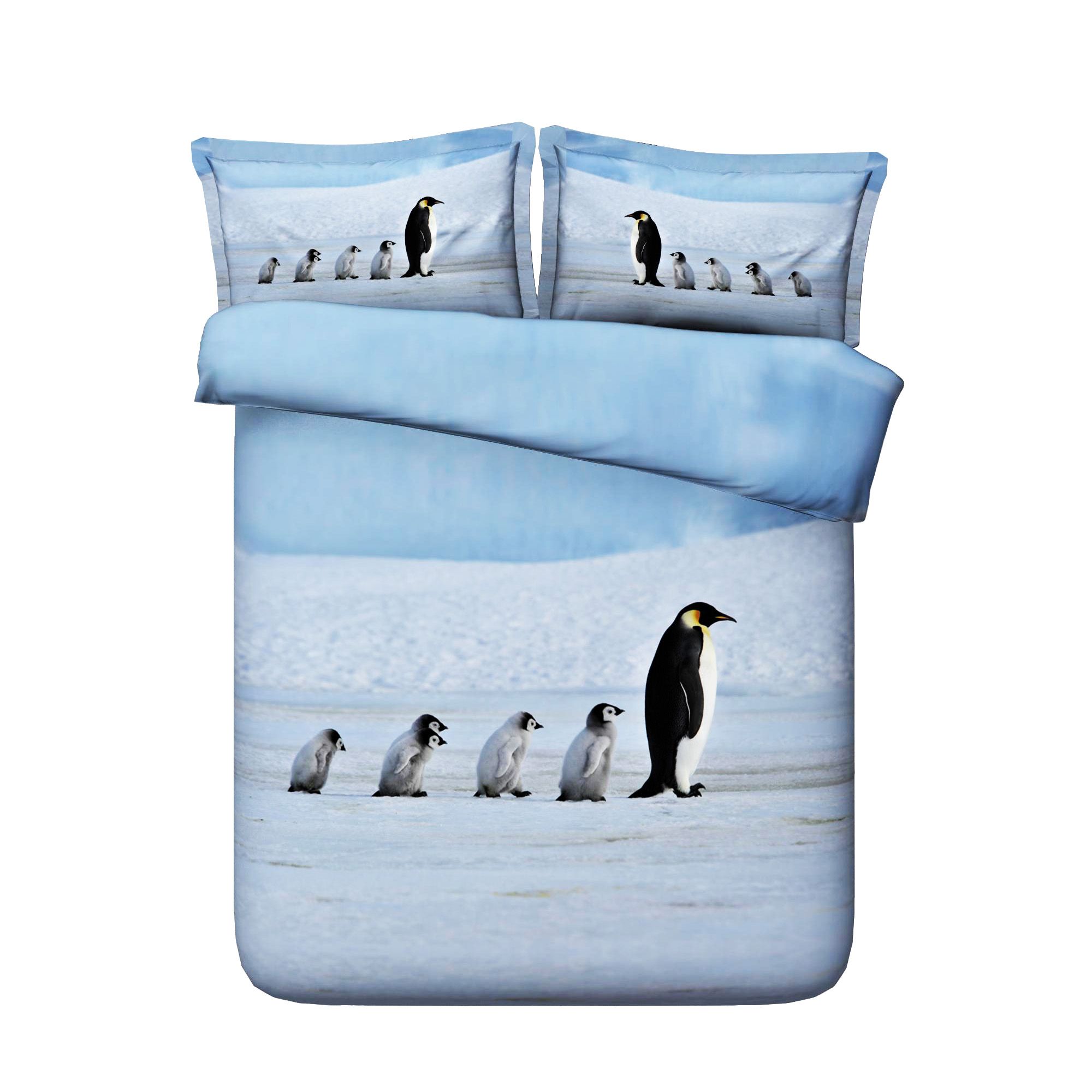 Animal Penguin Print Quilt Cover Bedding 1 Duvet Cover 2 Pillow
