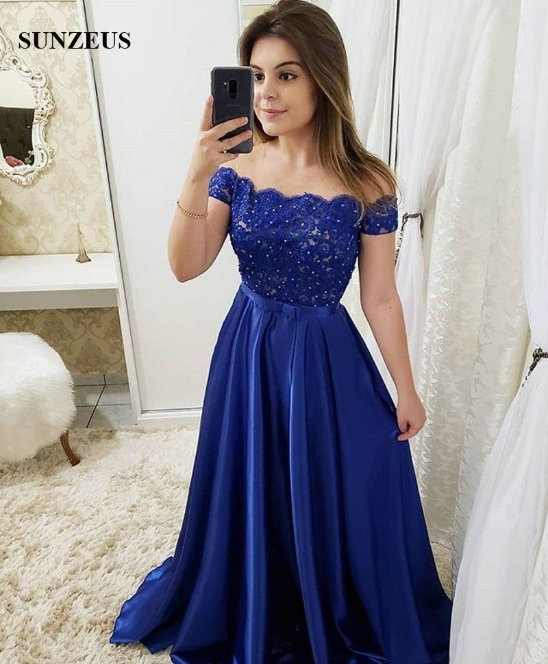 vestido de festa longo azul royal