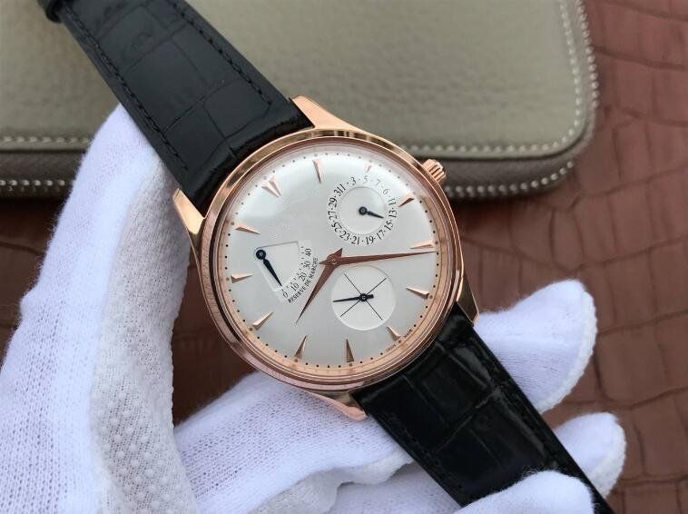 rose gold white face black leather