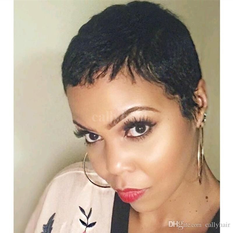 Pixie Cut Hairstyle 100 Brazilian Hair Wigs Short Hair Straight
