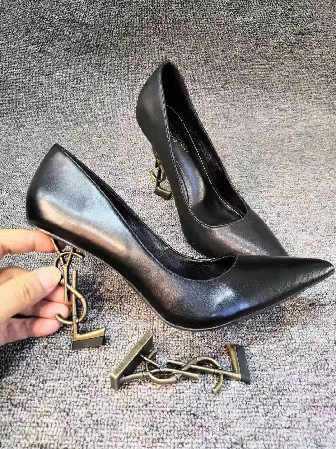 Black Genuine Leather Comfortable Designer Bridal Wedding Shoes