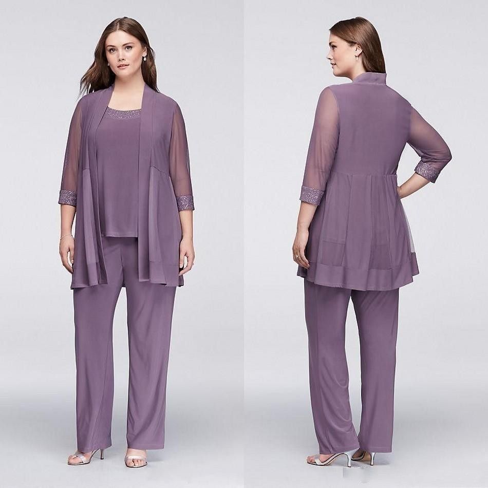 plus size elegant pant suits