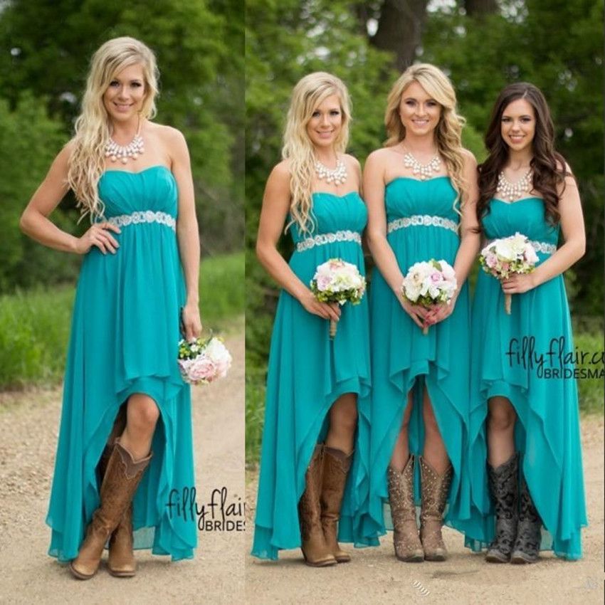 Teal Beach Country Bridesmaid Dresses ...