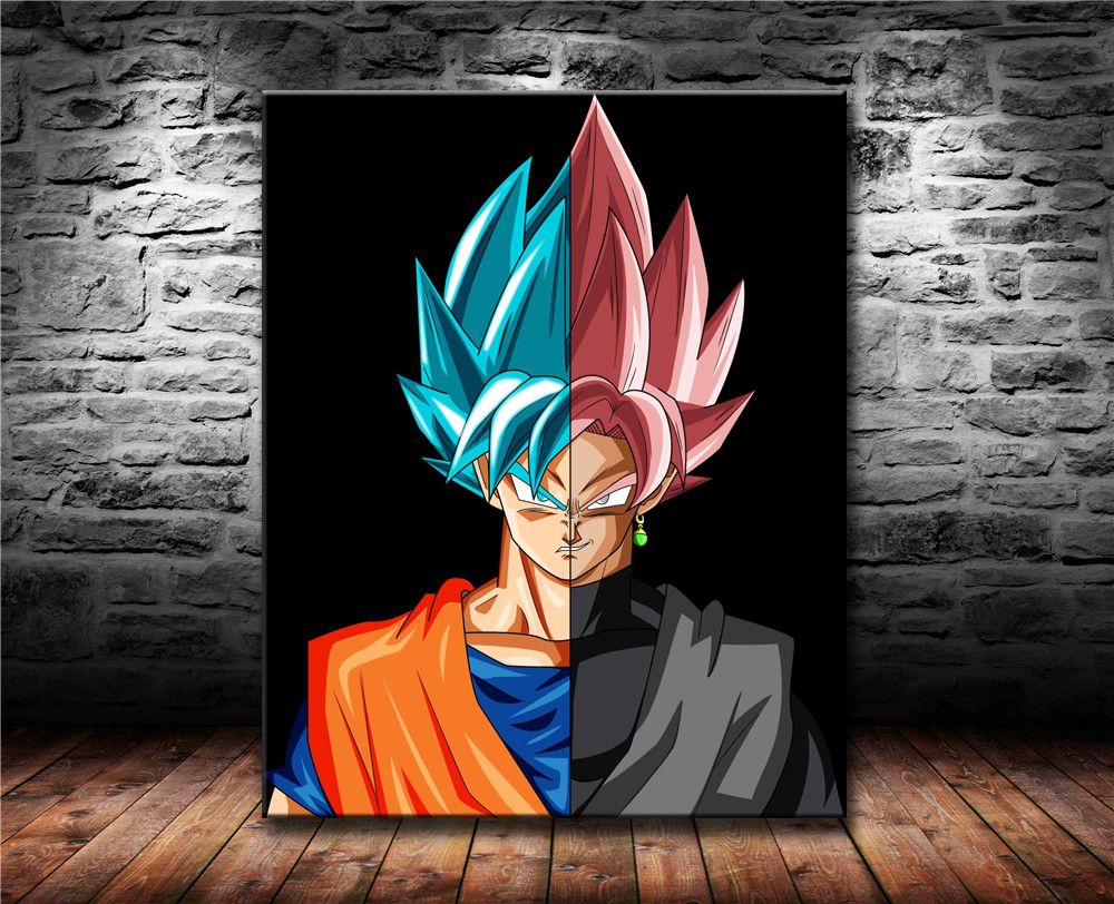 2020 Unframed Framed Goku Super Saiyan Canvas Prints Wall Art Oil Painting Home Decor 24x30 From Z19921818 5 13 Dhgate Com