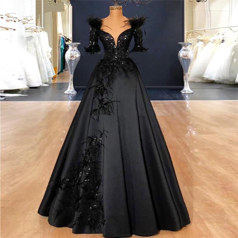 black feather gown